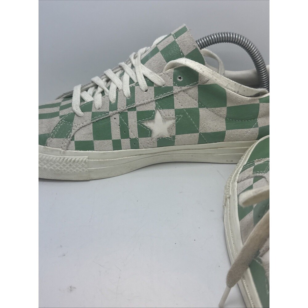 Converse One Star Ox Low Top White Checkered Green 172353C Men's 8.5 /Women’s 10 - Picture 5 of 9